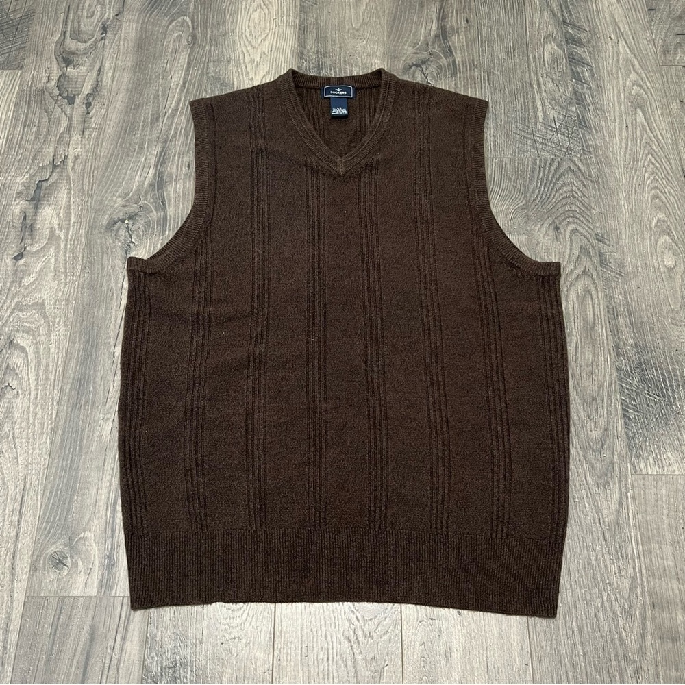 Dockers Mens Sweatervest Brown Large
